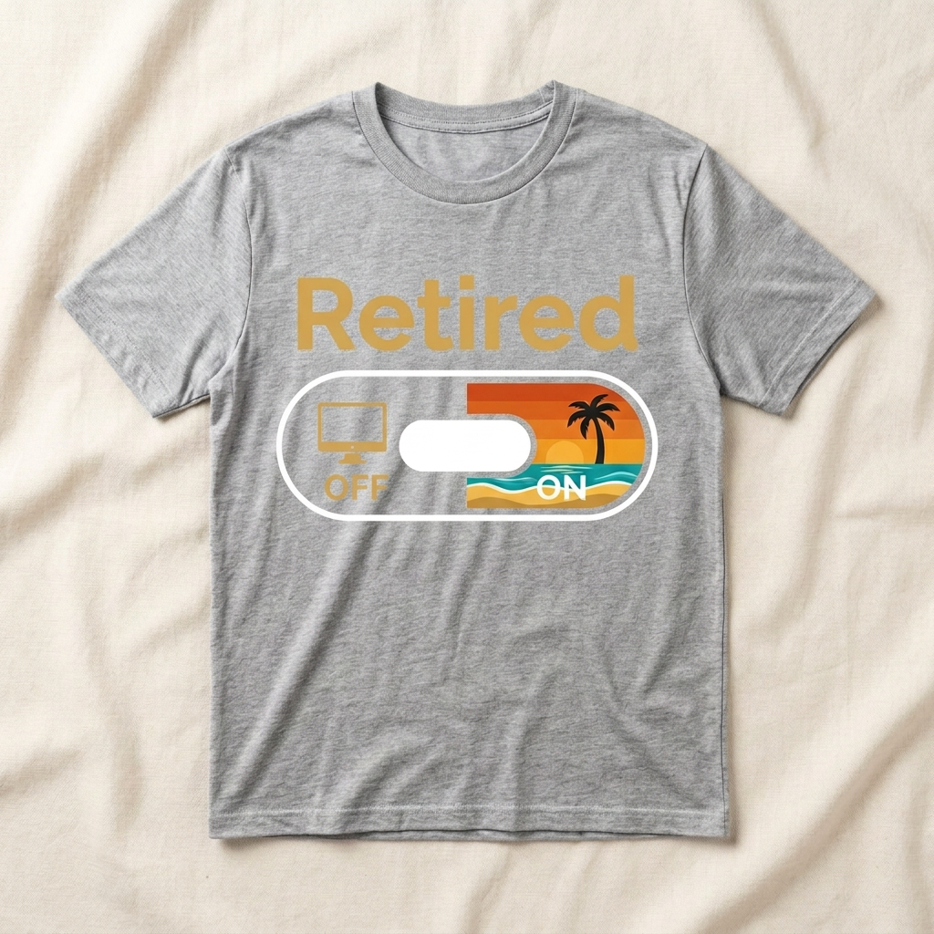 Athletic Heather Retired beach toggle T-shirt