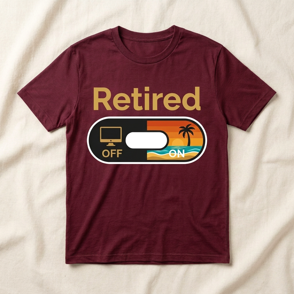 Maroon Retired beach toggle T-shirt