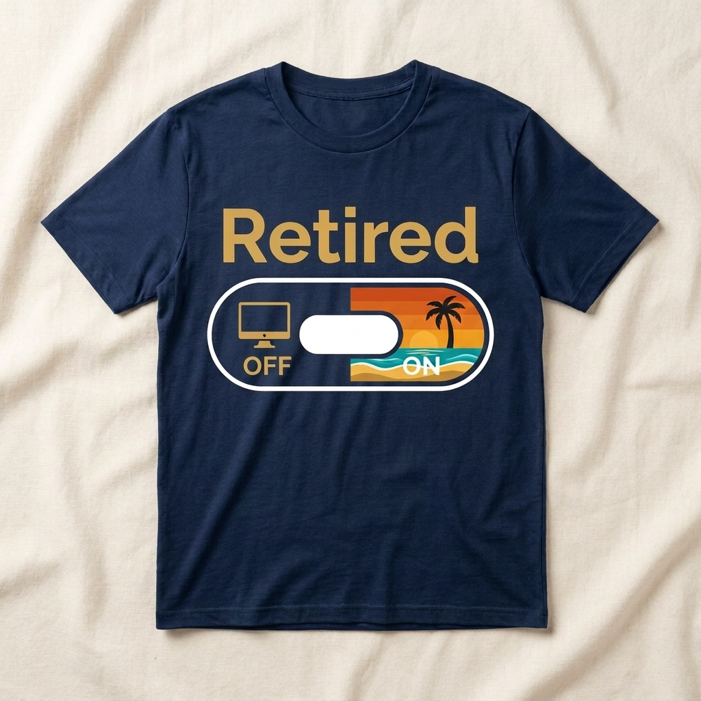 Navy Retired beach toggle T-shirt