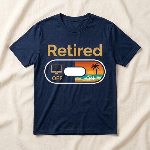 Navy Retired beach toggle T-shirt